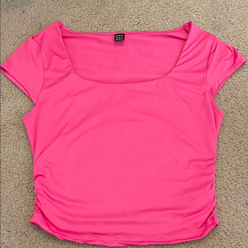 SHEIN Hot Pink Short Sleeve Top